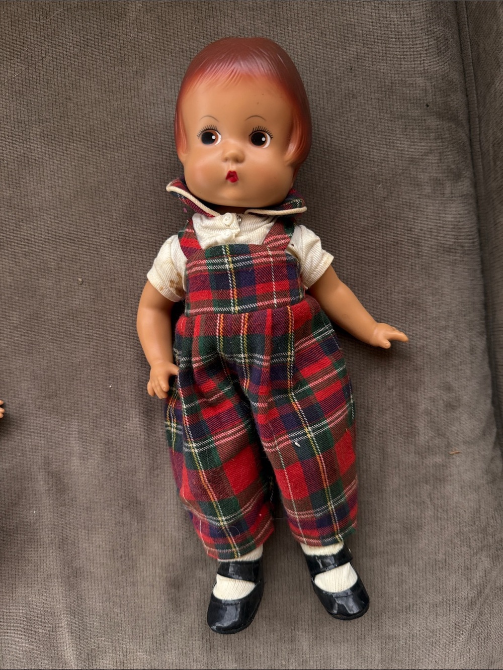 EffanBee Vintage-Inspired Red Plaid Doll in Red Outfit